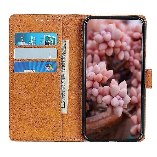 Stand Wallet Telefon Cover Til OnePlus 13R 5G/Ace 5 Pro 5G Ko Læder Tekstur Læder Cover Multicolor Brown