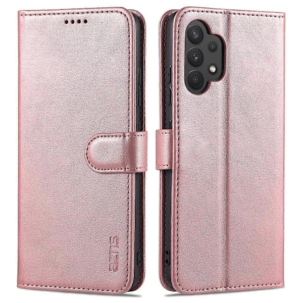 AZNS PU Läder Plånboksfodral Ställ Telefonskal för Samsung Galaxy A32 4G (EU Version) Multicolor Style D
