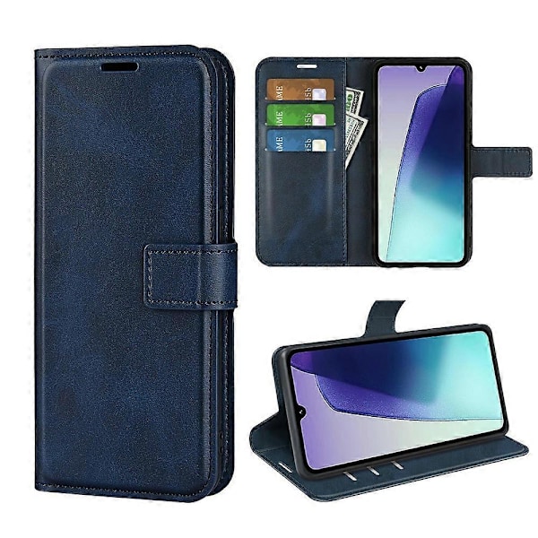 Ställfodral för Xiaomi Poco C75 4G/Redmi 14R 5G/14C 4G, reptåligt telefonfodral i kalvtexturerat läder Multicolor Style E