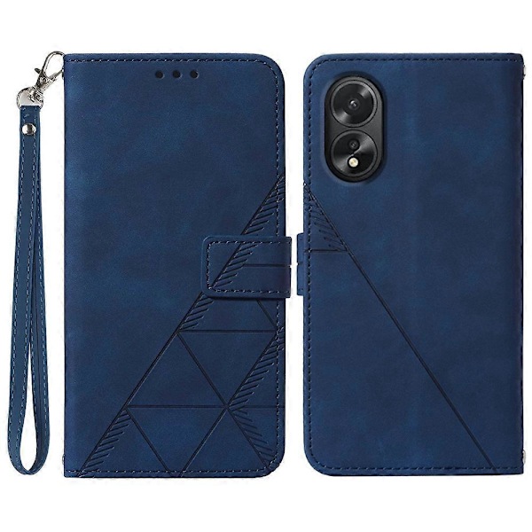 YB Imprinting Series-1 Oppo A38 4G puhelinkotelo jalustalla, lompakko, nahkakansi ja hihna