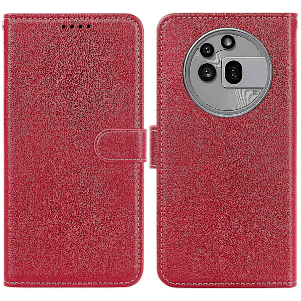 Til Nothing Phone (3a) Pro Etui Wallet RFID-blokering Litchi Tekstur Læder Telefon Cover Multicolor Red