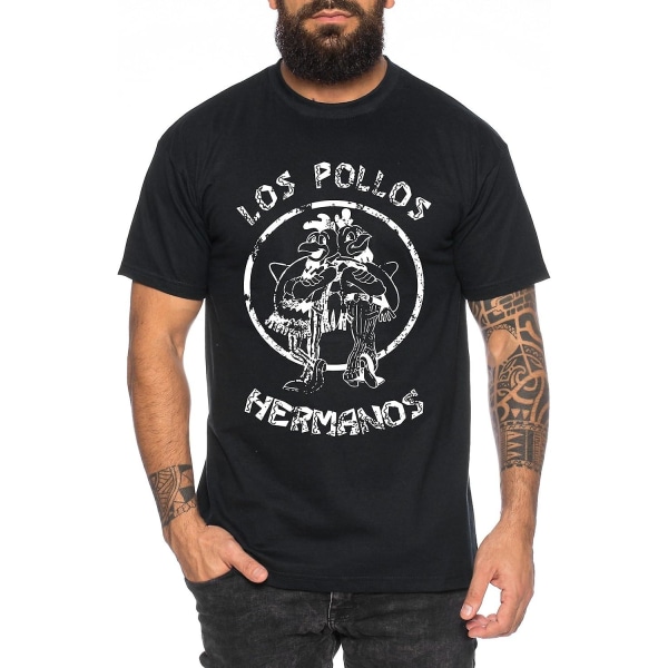 Used Look Los Pollos Heisenberg T-shirt herr Hermanos Bad Mr White Breaking -vuxen, 3xl Black XL