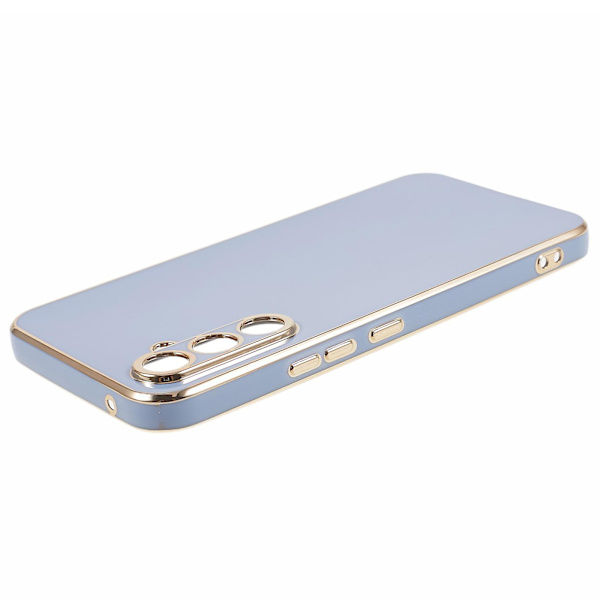 Mjukt Tpu- case för Samsung Galaxy S23 Fe, glänsande 6d galvaniseringstelefon skyddande cover Blue