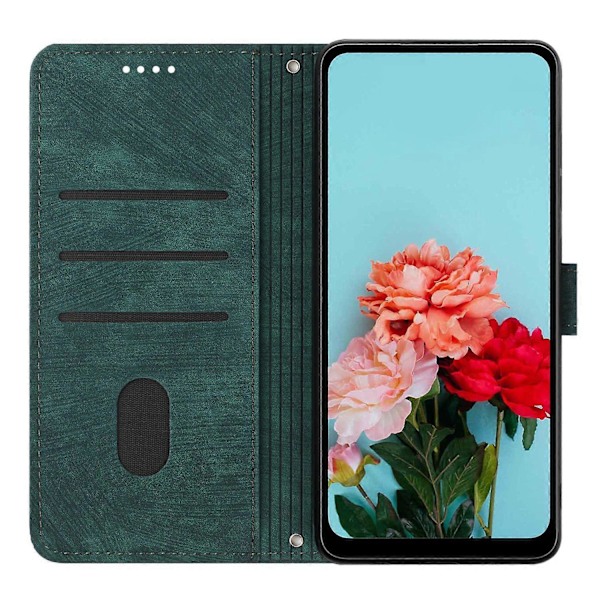 För TECNO Camon 30 Pro 5G Telefonskal Linjer Präglat Anti-Rep PU Läder Ställfodral Multicolor Style D