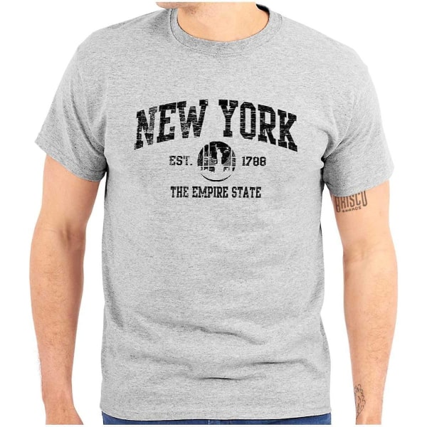 New York Nyc Empire Statue of Liberty Grafisk T-shirt män eller kvinnor Sport Grey XXL