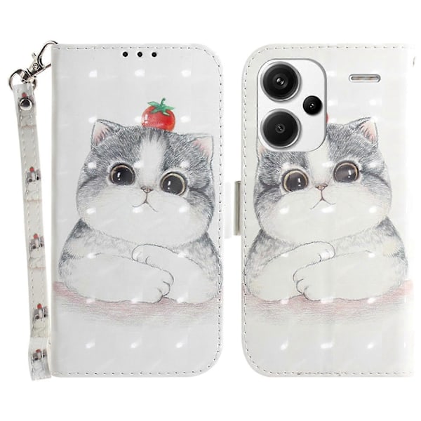 Til Xiaomi Redmi Note 13 Pro+ 5G Etui 3D Mønster Læder Wallet Telefon Cover Håndtaske Multicolor Cute Cat
