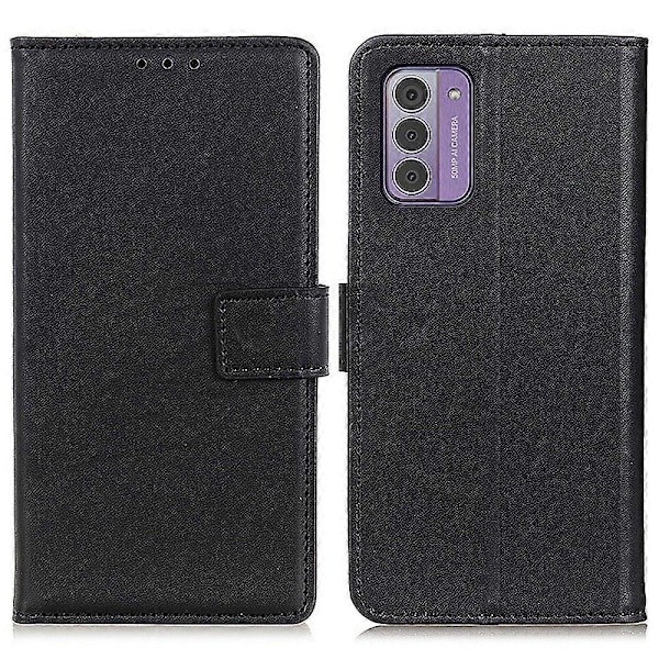 Stöttåligt skal för Nokia G42, texturerat PU-läder plånboksfodral med ställ