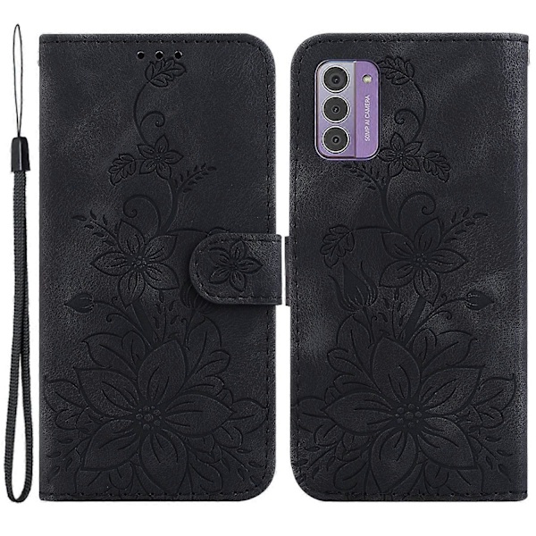 Præget Lily Blomst Cover til Nokia G42 Læder Wallet Stødsikkert Stativ Telefon Cover Multicolor Style A