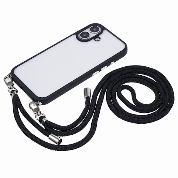 Skal till iPhone 16 TPU+PC Kristallklart Baksidesskydd med Snodd Multicolor Style B