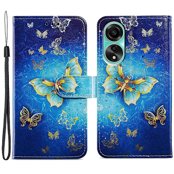 Fodral för Oppo A38 4G Mönstertryckt PU Läder Ställ Plånbok Telefonskydd Multicolor Style G