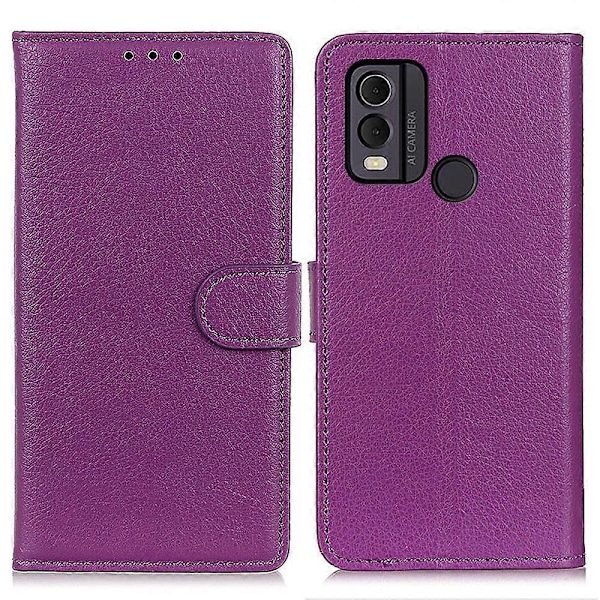 För Nokia C22 Litchi Textur Läder Plånbok Telefonfodral Flip Ställ Stöttåligt Skydd Multicolor Style F