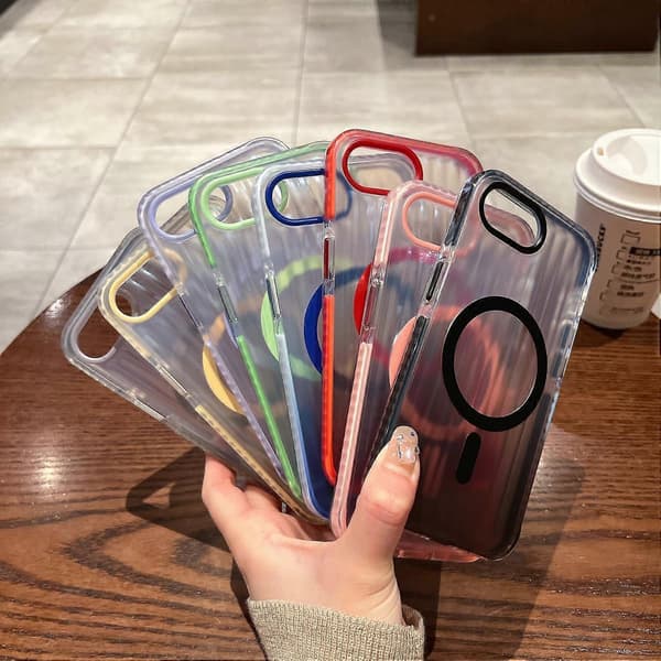 Magnetisk deksel til iPhone 16e, bølget design, gradient, støtsikkert telefondeksel Multicolor Blue