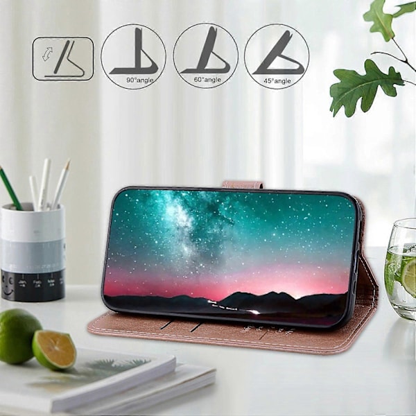 För Samsung Galaxy A34 5G Fullständigt Skydd Enfärgat PU Läder Plånboksfodral Mobiltelefon Ställ Skydd Multicolor Style D