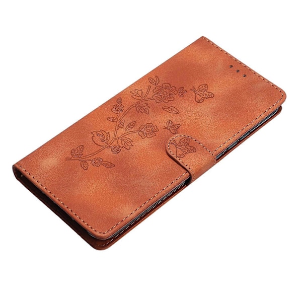 Læderetui med blomsterprægning til Xiaomi 14T Pro, telefoncover-pung med håndledsrem Multicolor Style C