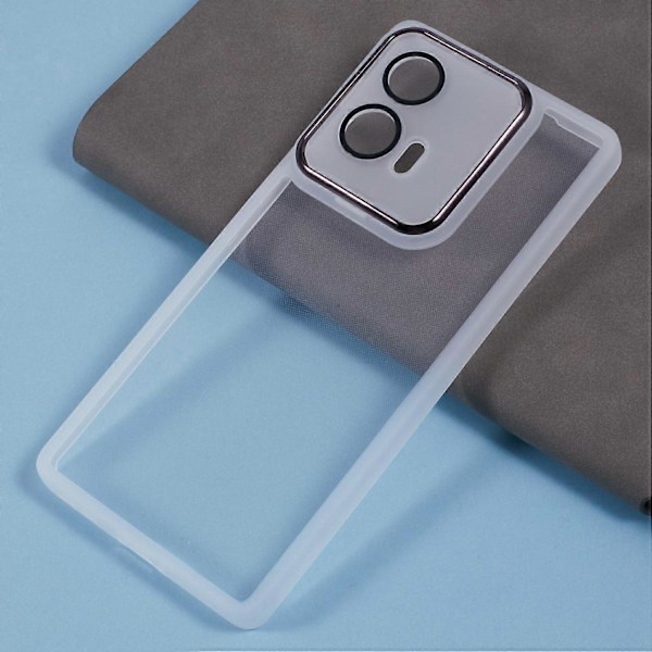 DKSM Serie Til Motorola Edge 50 Fusion 5G Cover Elektropletteret Kameraramme TPU Telefon Cover Multicolor Transparent White