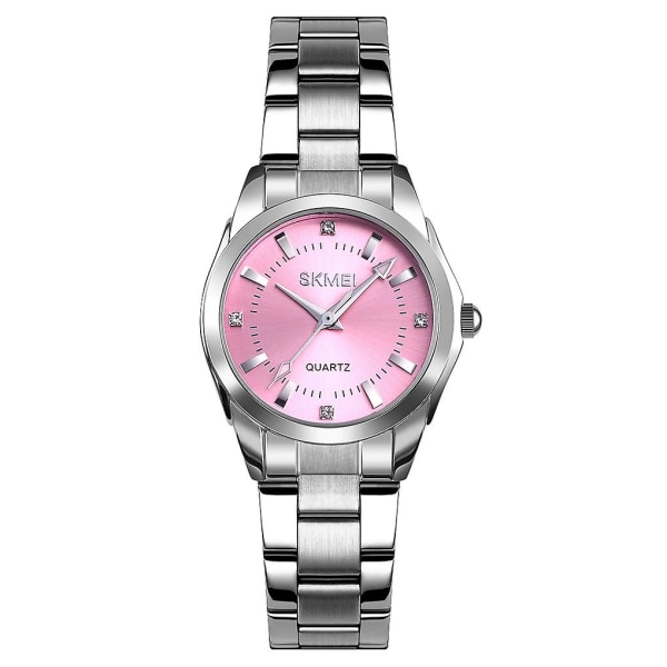 Skmei 1620 Delikat Rhinestone Kreativt Casual Vandtæt Quartz Dameur Stållænkeur Pink