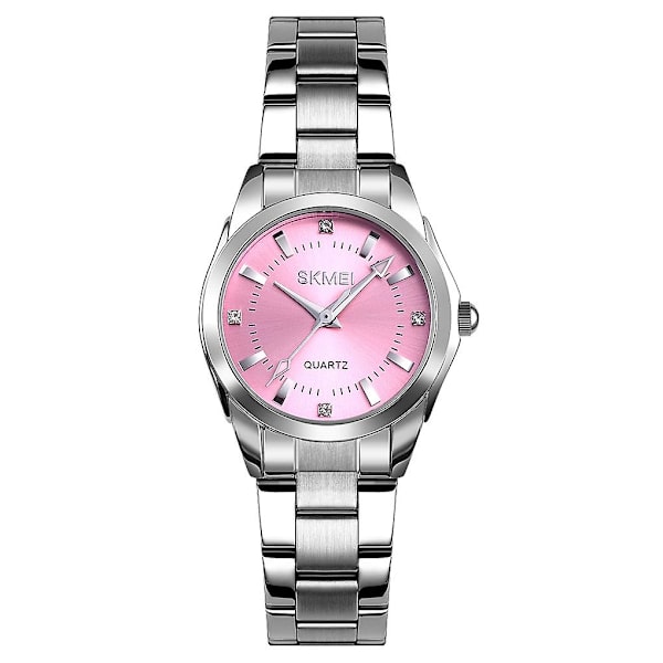 Skmei 1620 Hienostunut Rhinestone Luova Rento Vedenkestävä Kvartsikello Naisten Teräsrannekello Pink
