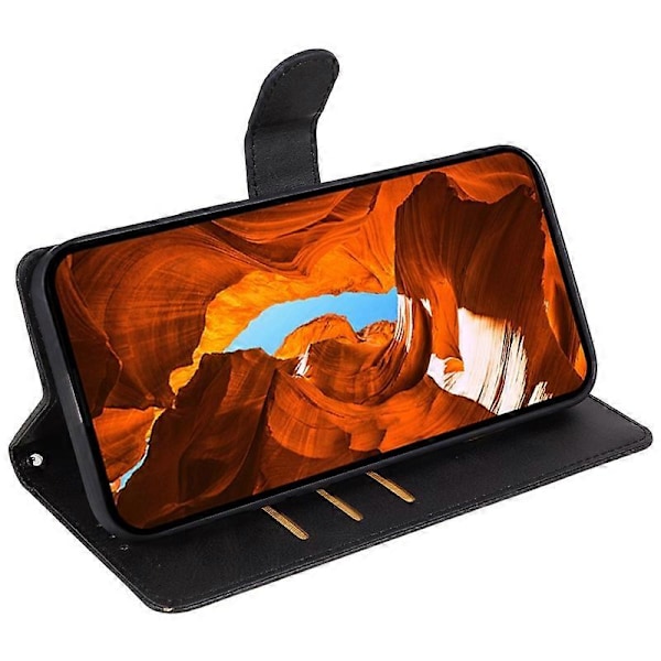 Motorola Edge 40 Neo 5G -puhelimen suojakotelo, iskunkestävä nahkainen puhelinkuori lompakolla ja jalustalla Multicolor Style A