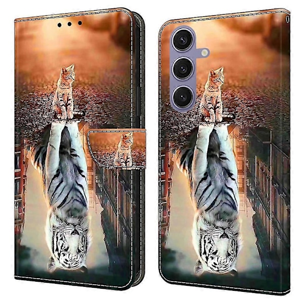 Samsung Galaxy S25 -kotelo magneettilukolla, 3D-kuvioitu nahkalompakko puhelinkotelo Multicolor Style J