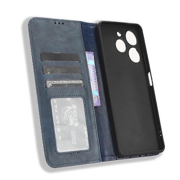 For TECNO Spark 10 Pro K17 Retro PU Lærdeksel Stativ Lommebok Flip Folio Telefonveske Multicolor Style C