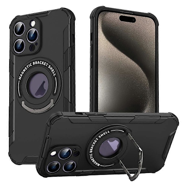 Skyddsfodral med Ställ för iPhone 15 Pro Max PC+TPU Mobilskal Kompatibelt med MagSafe Multicolor Style C