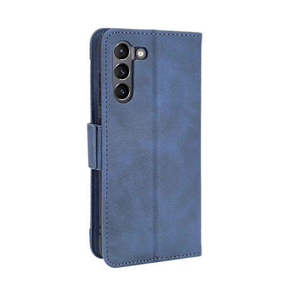 Flerfacksdesign Läder Telefonfodral Plånboksställ för Samsung Galaxy S21 FE Multicolor Style D