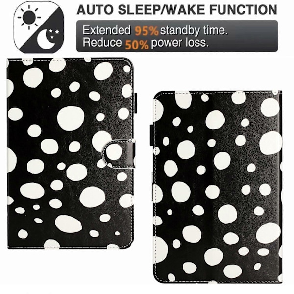 8-tums Auto Wake/Sleep Kortfack PU Läder Ställ Fodral Prickigt Mönster Tablet Skyddsskal Multicolor Style E