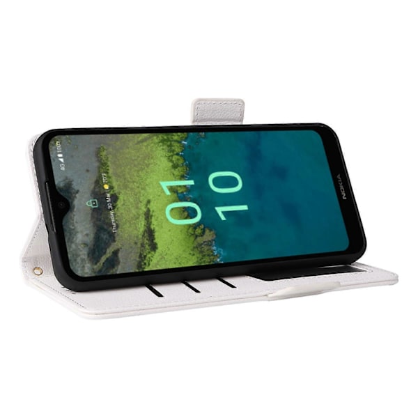 Reptåligt Telefonfodral för Nokia C110 Litchi Textur PU Läder Plånboksfodral med Ställ Multicolor Style A