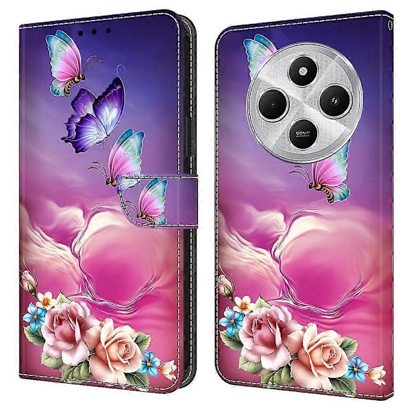 TPU+PU Läder Flip Fodral För Xiaomi Redmi 14C 4G/14R 5G/Poco C75 4G Mönstertryckt Multicolor Style M
