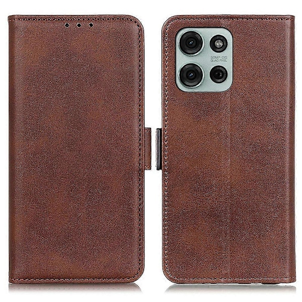 Til Motorola Moto G75 5G Etui Stativ Kohud Tekstur PU Læder Telefon Cover Multicolor Style C