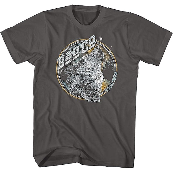 Bad Company engelska hårdrocksband Howling Wolf 1976 Tour Vuxen kortärmad T-shirt Grafisk t-shirt Gray S