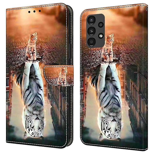 För Samsung Galaxy A13 5G/A13 4G Fodral Skyddande Läder Flip Telefonfodral Multicolor Style I