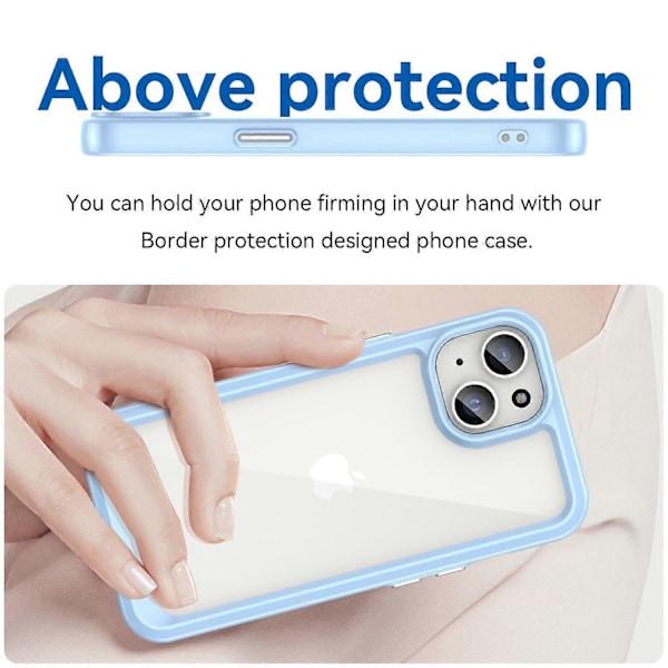 För iPhone 15 Fallskydd TPU+Akryl Mobiltelefon Baksida Skal Klar Skyddsfodral Multicolor Style C