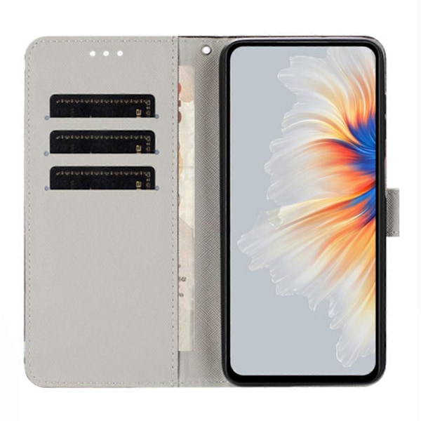 YX-2501 Plånboksfodral för iPhone 15 Plus/ 14 Plus Mönstertryck PU Läder Telefonskal med Snodd Multicolor Butterfly Tree