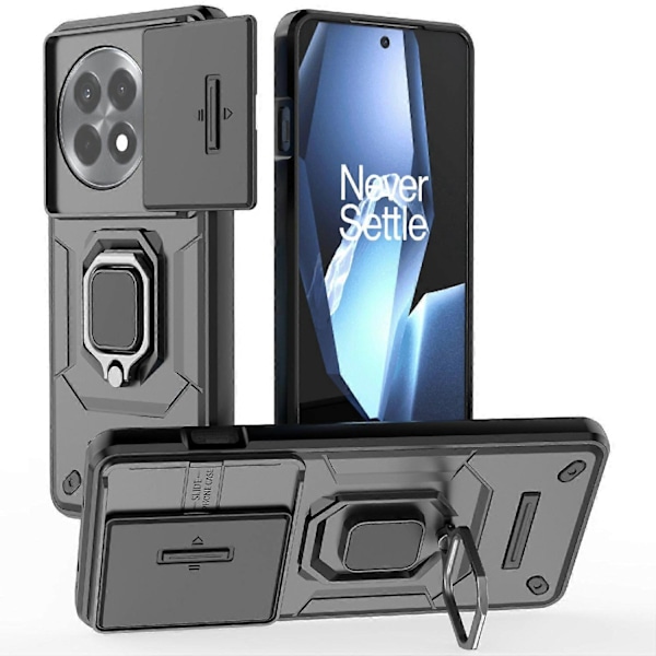 OnePlus Ace 5 Pro 5G/Ace 5 5G/13R 5G -kotelo PC+TPU jalustalla ja linssinsuojuksella Multicolor Black
