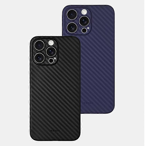 KZDOO Karbonfibertekstur bakdeksel i PP for iPhone 15 Pro Max Multicolor Gold