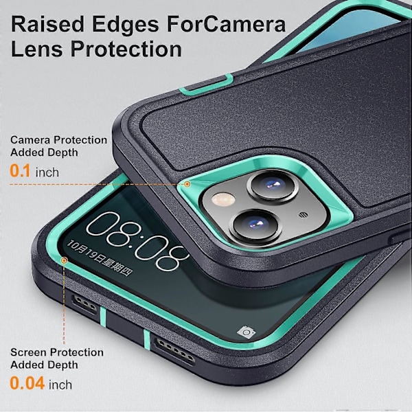 Til iPhone 13/14 Telefon Cover TPU+PC Stødsikker Beskyttelses Cover med Indvendigt EVA Papir Multicolor Style D