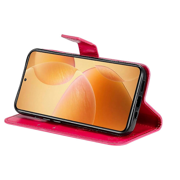 KT Imprinting Flower Series-3 Fodral för Xiaomi 14T Pro Katt Träd Mönster Flip Läder Telefonskydd Multicolor Style F