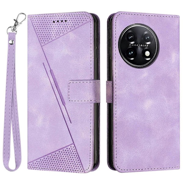 Triangelmönstrat Plånboksfodral för OnePlus 11 5G, Ställ PU Läder Anti-droppskydd Multicolor Style D