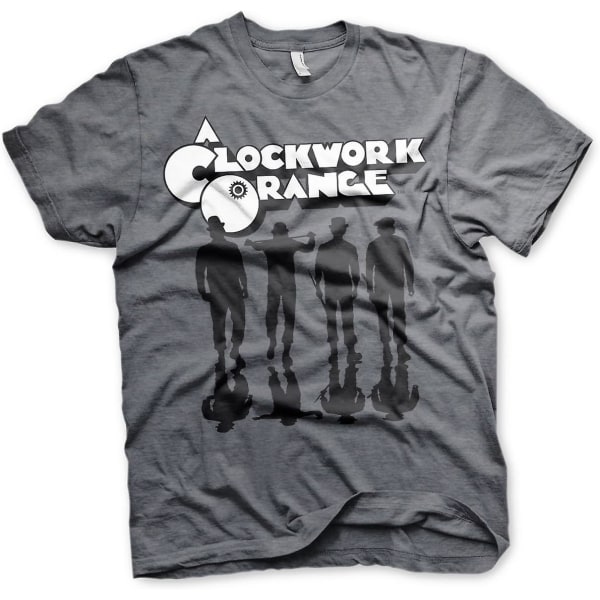 En Clockwork Orange officiellt licensierad Clockwork Orange Shadows T-shirt för män (mörkgrå) Dark-heather XXL