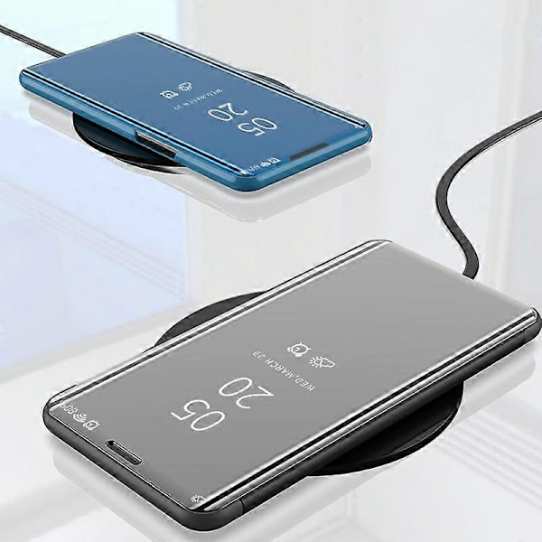 Fönster Visning Elektroplätering Spegelyta Läder Flipfodral med Ställ för iPhone 13 6.1 tum Multicolor Style A