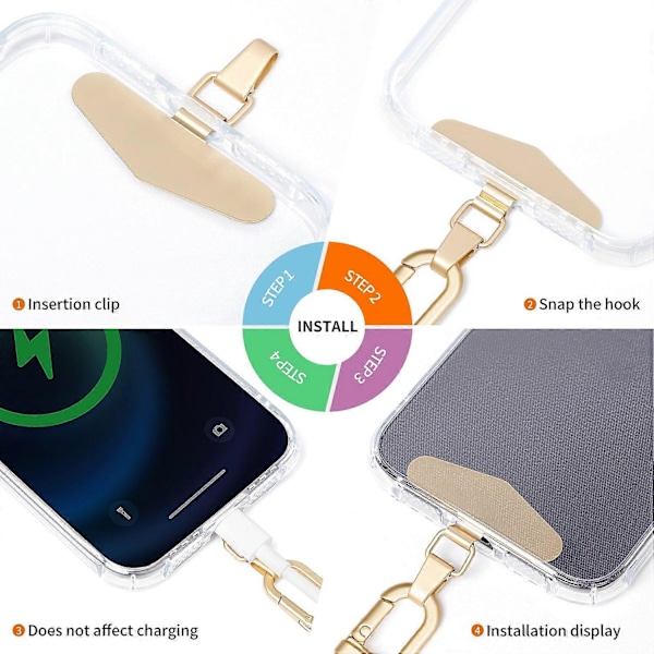 LEEU DESIGN 120cm Smartphone Skulderstropp med Metallfeste, Justerbar Mobiltelefon Lanyard Multicolor Style J