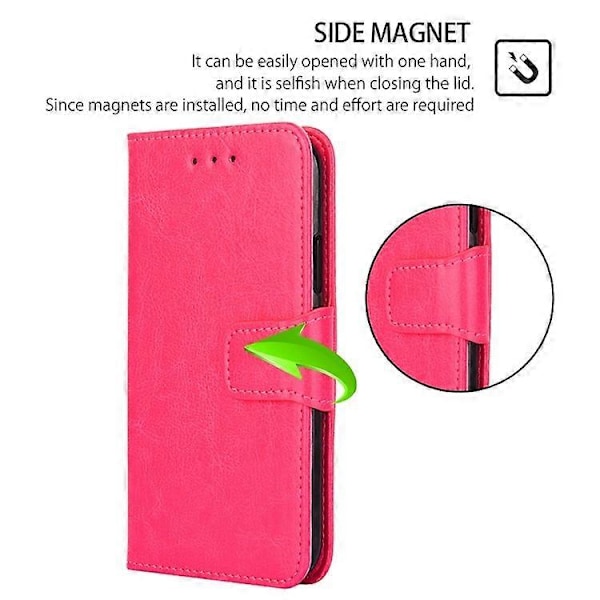 Plånboksfodral i PU-läder + TPU med vikbart stativ för Xiaomi Redmi Note 14 4G (164.84mm) Multicolor Rose