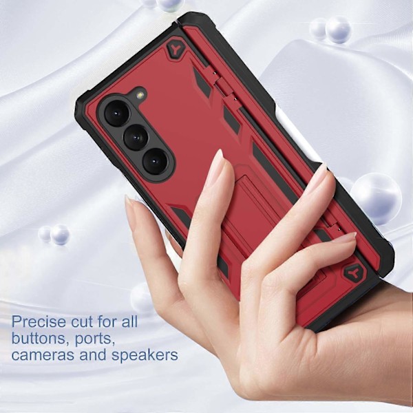 GW30 Telefonfodral med Ställ för Samsung Galaxy Z Fold5 5G Hårt PC Skyddsfodral med Pennhållare Multicolor Style B