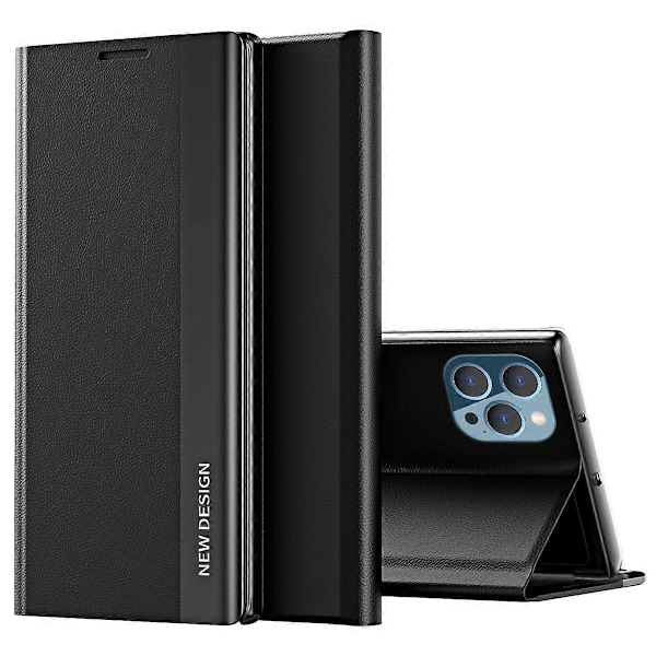 För iPhone 15 Pro PU Läder Flip Ställ Telefonfodral Elektropläterat Skyddsfodral Multicolor Style H