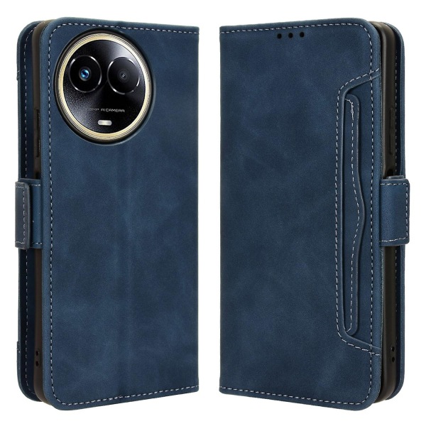 Pu- case för flera kortplatser för Realme 11x 5g, plånboksställningsfunktion Skyddande cover Blue