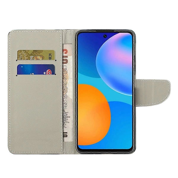 Xiaomi Redmi Note 12S 4G -puhelimelle kuvioitu nahkainen suojakotelo lompakolla ja jalustalla Multicolor Style C