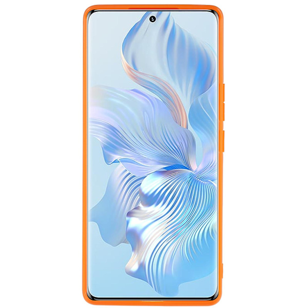 For Honor 80 5g metalllinsdesign Kameraskydd Phone case Pu-läderbelagd Tpu + PC- cover (2:a generationen) Orange