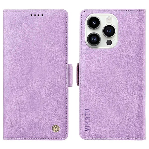 YIKATU YK-005 PU Läder Telefonfodral för iPhone 15 Pro Max, Hudvänligt Stötsäkert Plånboksfodral med Ställ Multicolor Style B