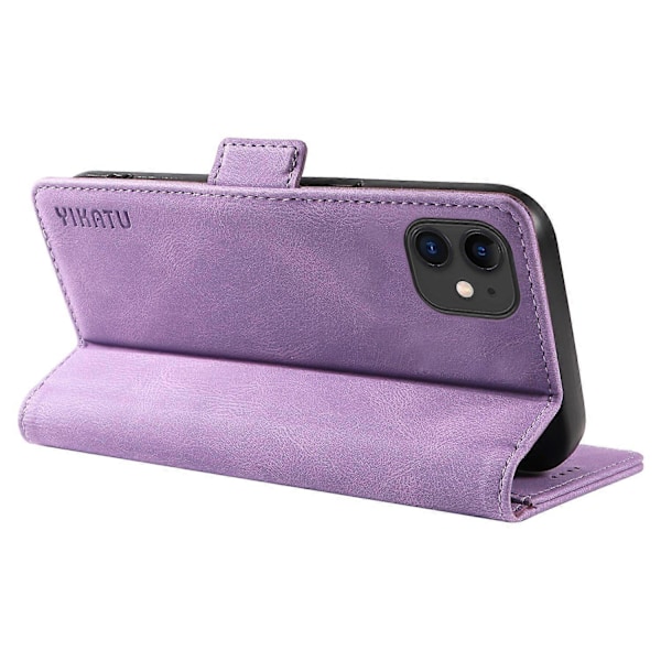 YIKATU YK-005 PU Læder Flip Cover til iPhone 11, Wallet Stand Hud-berørings Telefon Cover Multicolor Style B